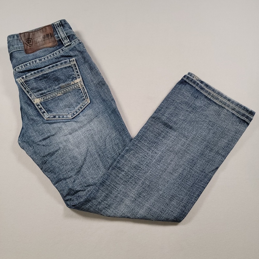Rock & Roll Denim Jeans Mens 28x30 Blue Double Barrel Relaxed Bootcut Cowboy